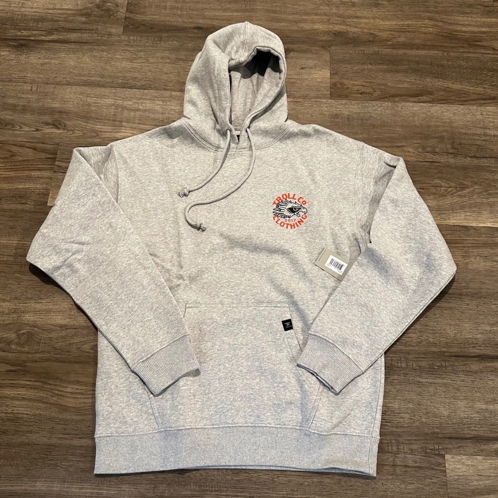 NWT Troll Co Clothing Eagle Eye Hoodie Mens Medium Gray Pullover Dirty Hands - Picture 2 of 8